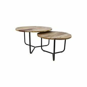 Leen Bakker HSM Collection salontafel Leano (2 stuks) - naturelkleur/zwart - Leen Bakker aanbieding