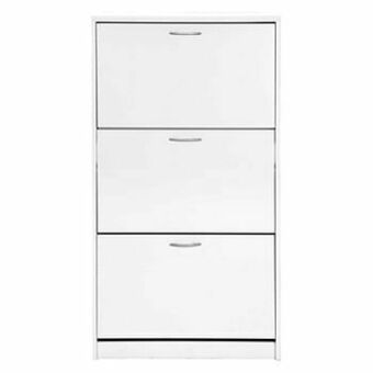 Leen Bakker Schoenenkast Porto 6 - wit - 125x68x25 cm - Leen Bakker aanbieding