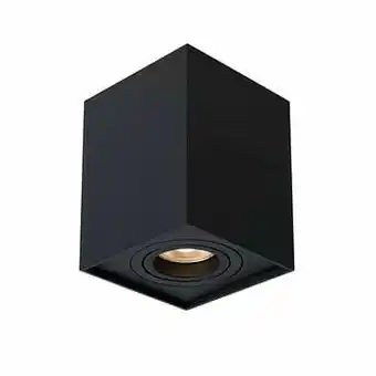 Leen Bakker Lucide plafondspot Tube rechthoekig - zwart - Ø9,6x12,5 cm - Leen Bakker aanbieding