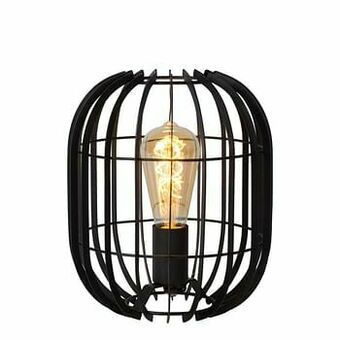 Leen Bakker Lucide tafellamp Reda 22x22x26 cm - zwart - Leen Bakker aanbieding