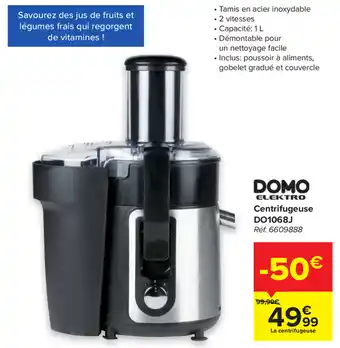 Carrefour DOMO Elektro Centrifugeuse DO1068J aanbieding