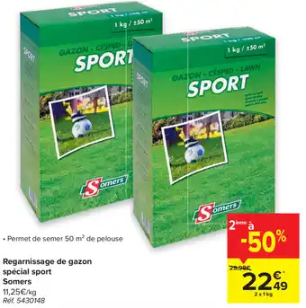 Carrefour Regarnissage de gazon special sport Somers aanbieding