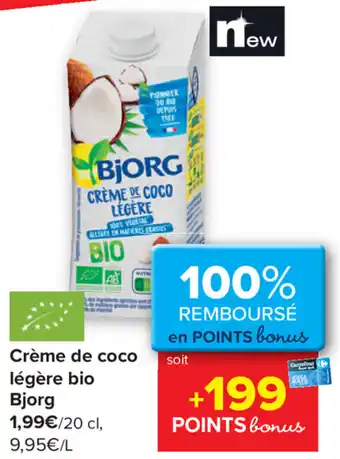 Carrefour Creme de coco legere bio Bjorg aanbieding