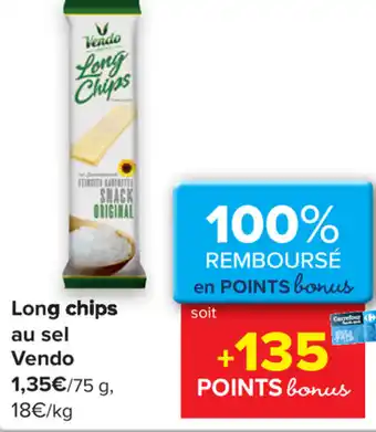 Carrefour Long chips au sel Vendo 75g aanbieding