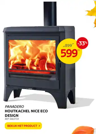BricoPlanit Houtkachel Nice Eco Design aanbieding