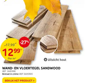 BricoPlanit Wand- en Vloertegel Sandwood aanbieding