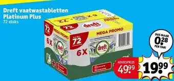 Kruidvat Dreft vaatwastabletten Platinum Plus aanbieding
