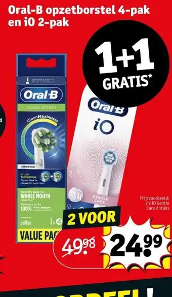 Kruidvat Oral-B opzetborstel 4-pak en iO 2-pak aanbieding