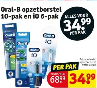 Kruidvat Oral-B opzetborstel 10-pak en iO 6-pak aanbieding