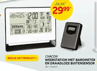 Chacon Weerstation met Barometer en draadloze buitensensor