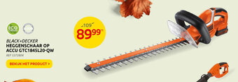 BricoPlanit Black+Decker Heggenschaar op Accu GTC1845L20-QW aanbieding