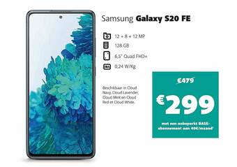 Base Samsung Galaxy S20 Fe aanbieding