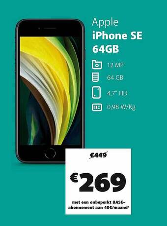Base Apple iphone Se 64gb aanbieding