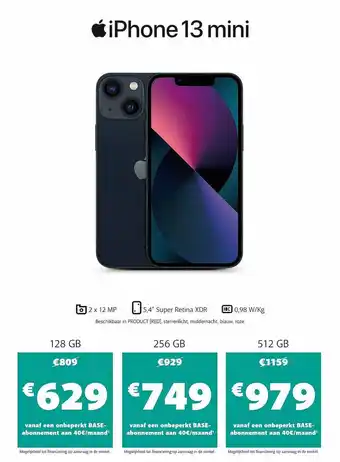 Base Apple Iphone 13 Mini aanbieding