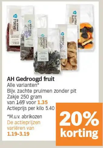 Albert Heijn AH Gedroogd fruit aanbieding