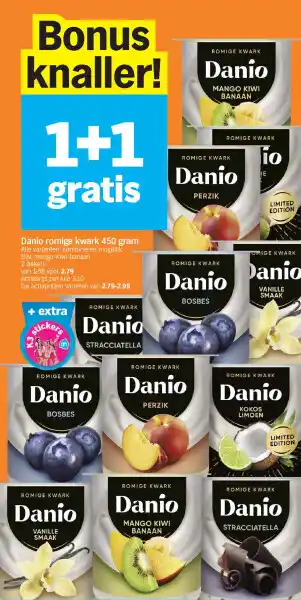 Albert Heijn Danio romige kwark 450 gram aanbieding