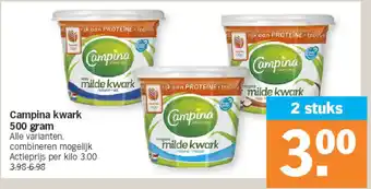 Albert Heijn Campina kwark 500 gram aanbieding