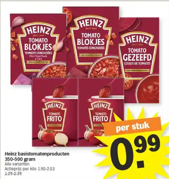 Albert Heijn Heinz basistomatenproducten 350-500 gram aanbieding