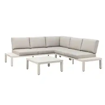 Leen Bakker Loungeset Aveyron - zandkleurig aluminium - 81x240x240 cm aanbieding