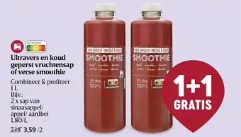 Delhaize Ultravers en koud geperst vruchtensap of verse smoothie aanbieding