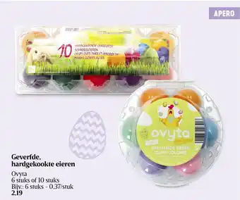 Delhaize Geverfde, hardgekookte eieren Ovyta 6 stuks of 10 stuks aanbieding