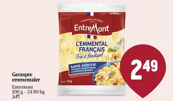 Delhaize Entremont Geraspte emmentaler 100g aanbieding