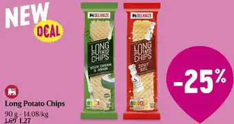 Delhaize Long Potato Chips 90g aanbieding