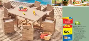 Carrefour Ouvea Set tafel + 6 stoelen aanbieding