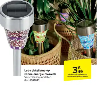 Carrefour Led-sokkellamp op zonne-energie mozaïek ref. 5961288 aanbieding