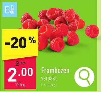 ALDI Frambozen 125g aanbieding