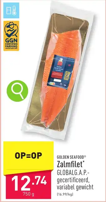 ALDI GOLDEN SEAFOOD Zalmfilet 750g aanbieding