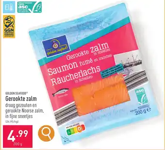 ALDI GOLDEN SEAFOOD Gerookte Zalm 200g aanbieding