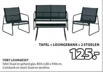 Jysk TAFEL + LOUNGEBANK + 2 STOELEN aanbieding