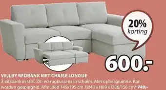 Jysk VEJLBY BEDBANK MET CHAISE LONGUE aanbieding