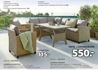 Jysk TAFEL + LOUNGEBANK aanbieding