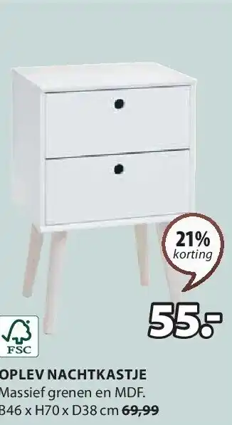 Jysk OPLEV NACHTKASTJE aanbieding