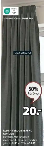 Jysk ALDRA VERDUISTEREND GORDIJN aanbieding