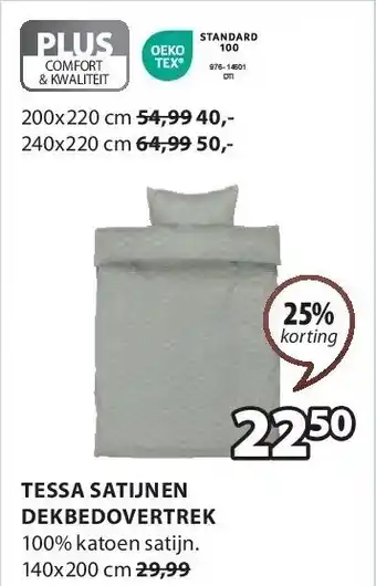 Jysk TESSA SATIJNEN DEKBEDOVERTREK aanbieding