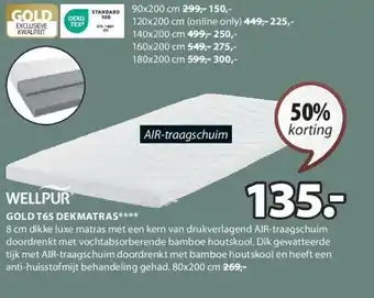 Jysk GOLD T65 DEKMATRAS aanbieding