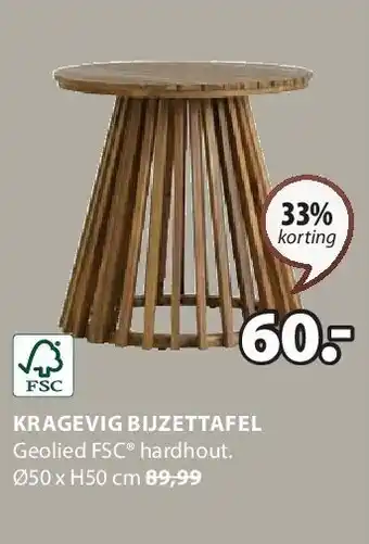 Jysk KRAGEVIG BIJZETTAFEL aanbieding