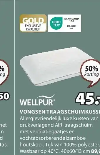 Jysk VONGSEN TRAAGSCHUIMKUSSEN aanbieding