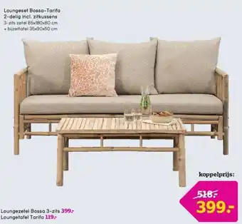 Loungeset Bossa-Tarifa 2-delig incl. zitkussens