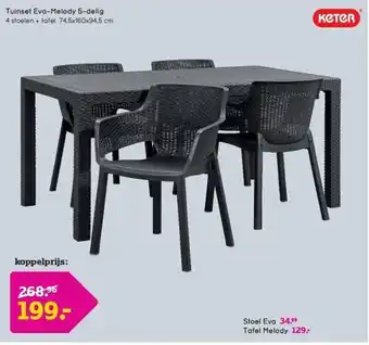 Leen Bakker Tuinset Eva-Melody 5-delig aanbieding