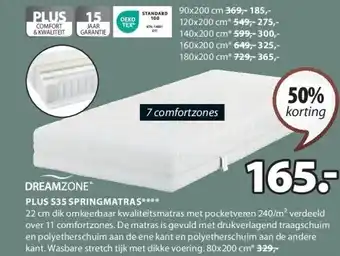 Jysk PLUS S35 SPRINGMATRAS aanbieding