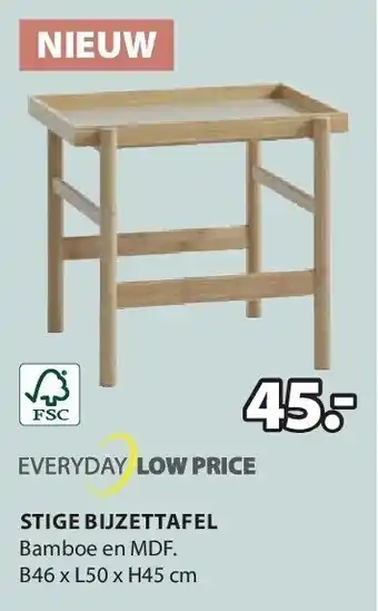 Jysk STIGE BIJZETTAFEL aanbieding