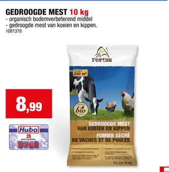Hubo GEDROOGDE MEST 10kg aanbieding