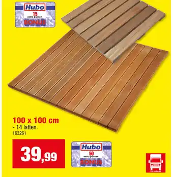 Hubo TEGEL HARDHOUT 100 x 100cm aanbieding