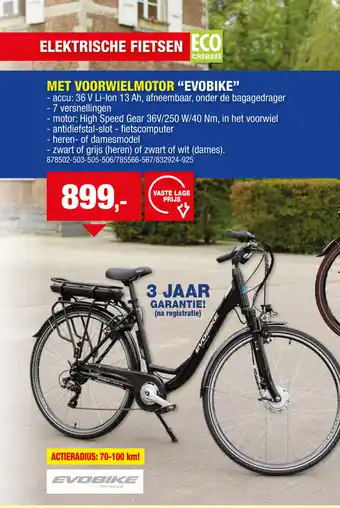 Hubo MET VOORWIELMOTOR EVOBIKE aanbieding