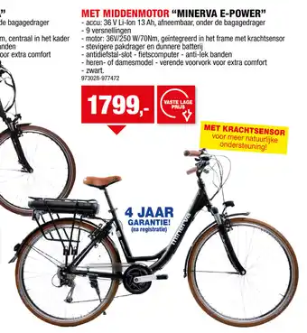 Hubo MET MIDDENMOTOR MINERVA E-POWER aanbieding