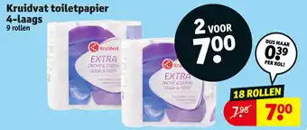 Kruidvat Toiletpapier 4-laags 9 rollen aanbieding